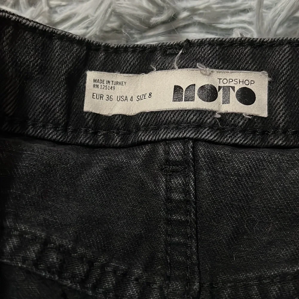 Topshop Moto Raw Hem Denim Skirt